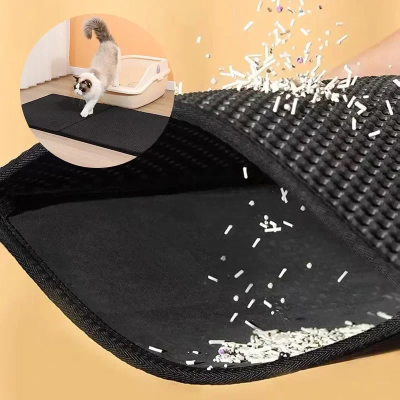 Cat Litter Mat: Waterproof Double Layer Non-slip Washable Clean Pad  petlums.com   