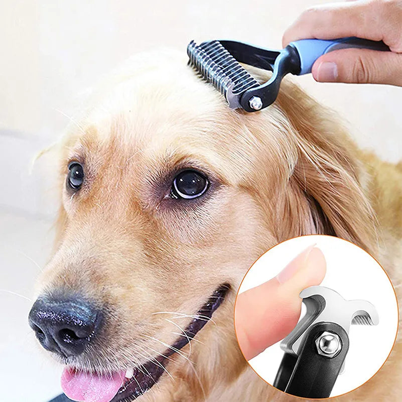 Professional Dual-Head Pet Deshedding Brush for Dogs and Cats  petlums.com   