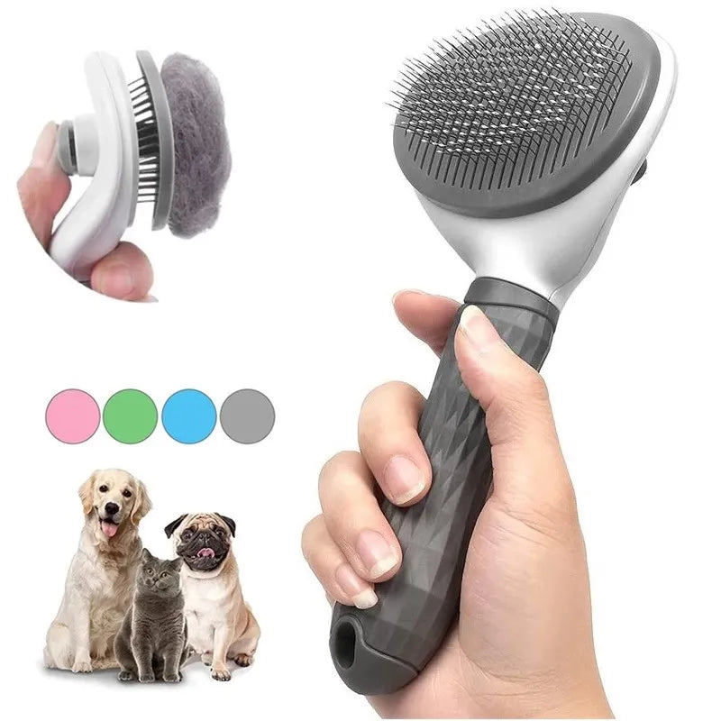 Pet Grooming Tool: Self-Cleaning Hair Remover Comb for Dogs & Cats  petlums.com   
