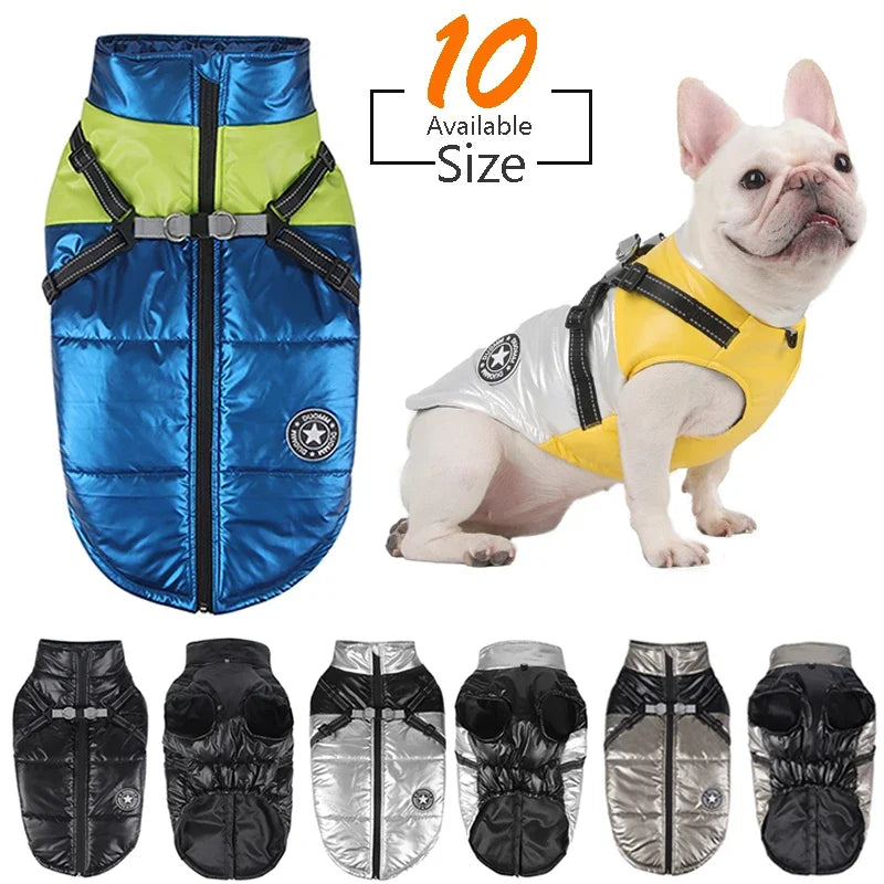 Winter Dog Jacket with Harness: Stylish & Warm Coat for Dogs of all Sizes  petlums.com   