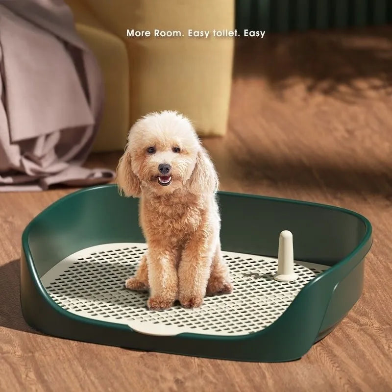 Portable Pet Toilet Training Plastic with Pillar Mat - Dog Potty Tray  petlums.com   