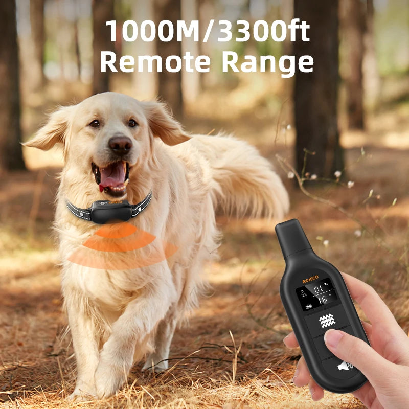 ROJECO Electric Dog Training Collar: Remote Waterproof Vibration Anti Bark Control  petlums.com   