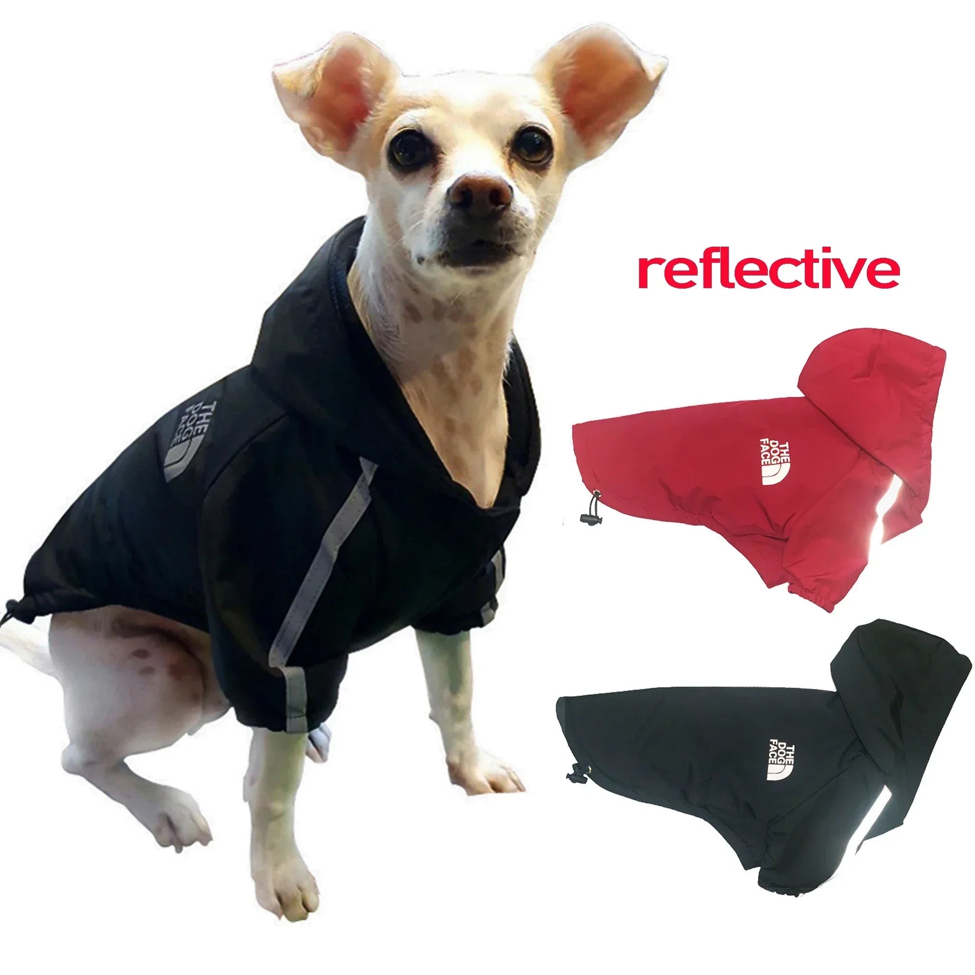 Reflective Waterproof Dog Hooded Jacket for Small Breeds  petlums.com   