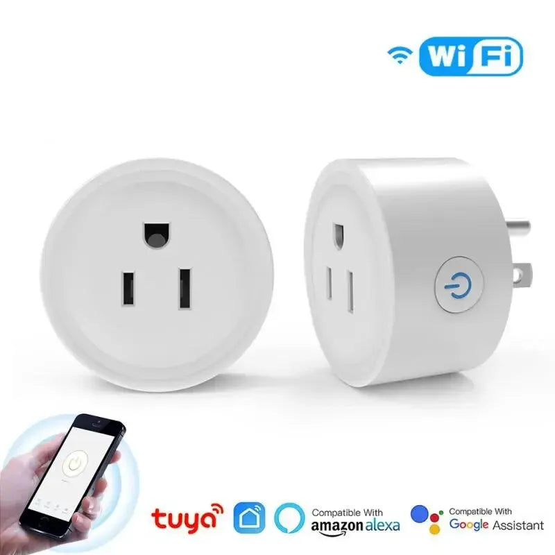 Tuya Smart Wifi Plug US UK JP Standard Wireless Outlet Remote Control Smart Home Appliances Work With Alexa Google Home  petlums.com   