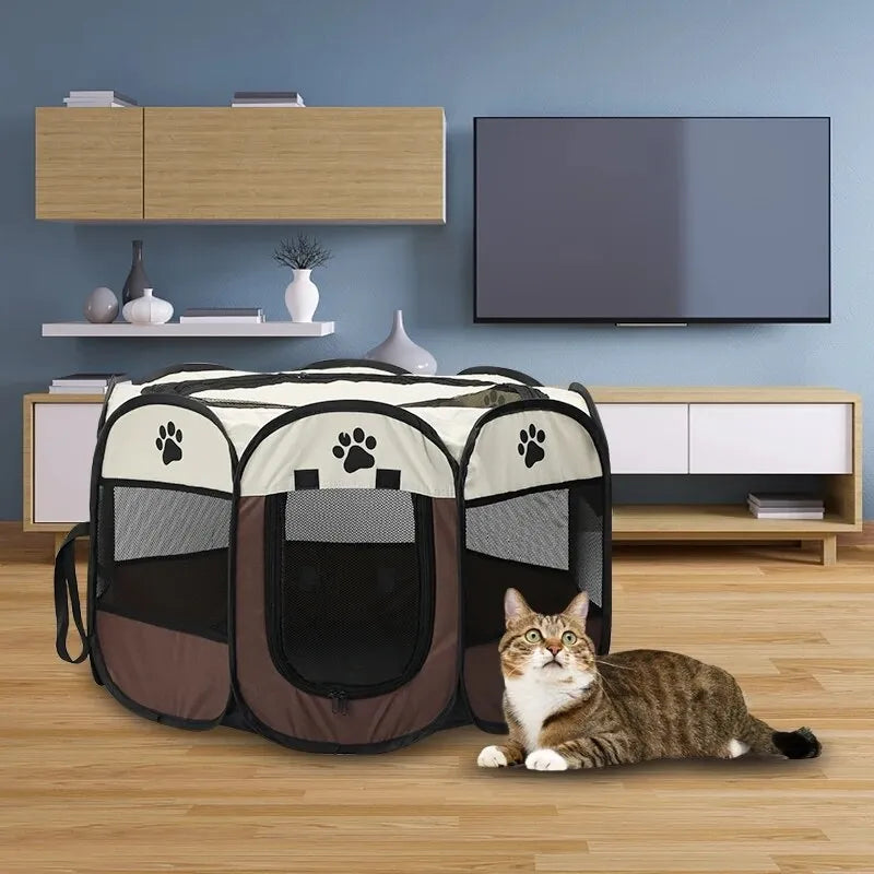 Portable Octagonal Pet Tent Kennel - Easy Operation, Large Space for Dogs & Cats  PetLums   
