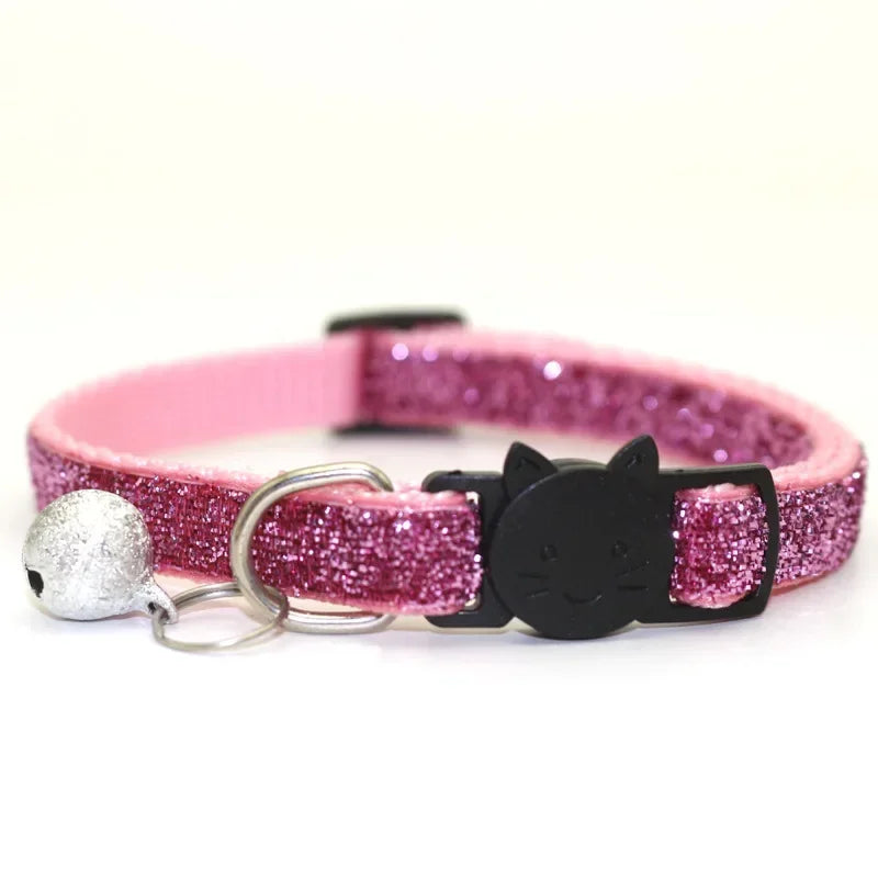 Reflective Cat Collar with Breakaway Safety Clasp & Bell Decoration  petlums.com Pink One Size 