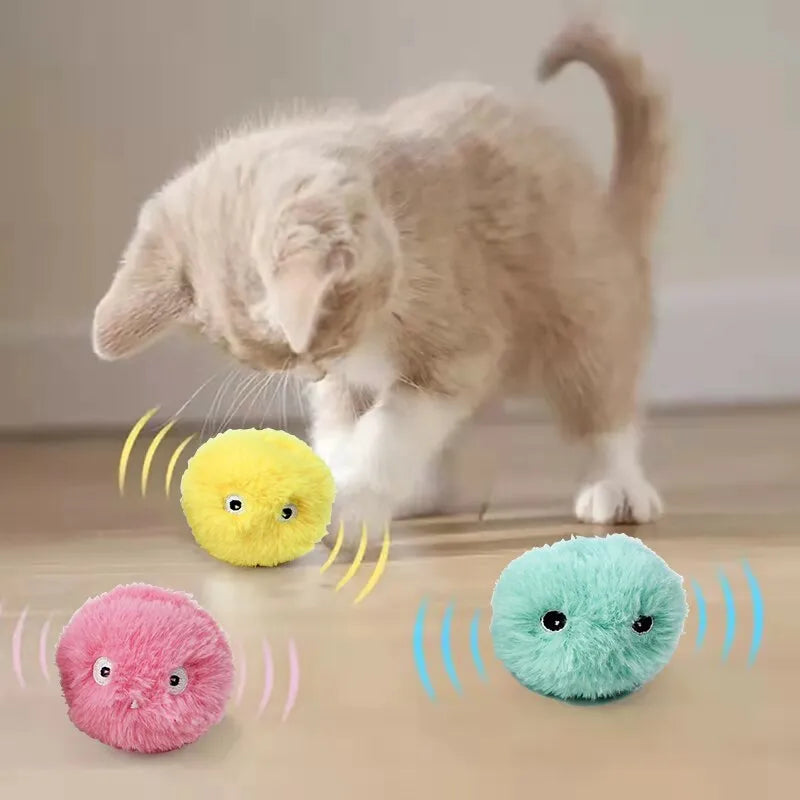 Interactive Catnip Plush Squeak Ball Toy: Touch-Sound Training for Smart Cats  petlums.com   