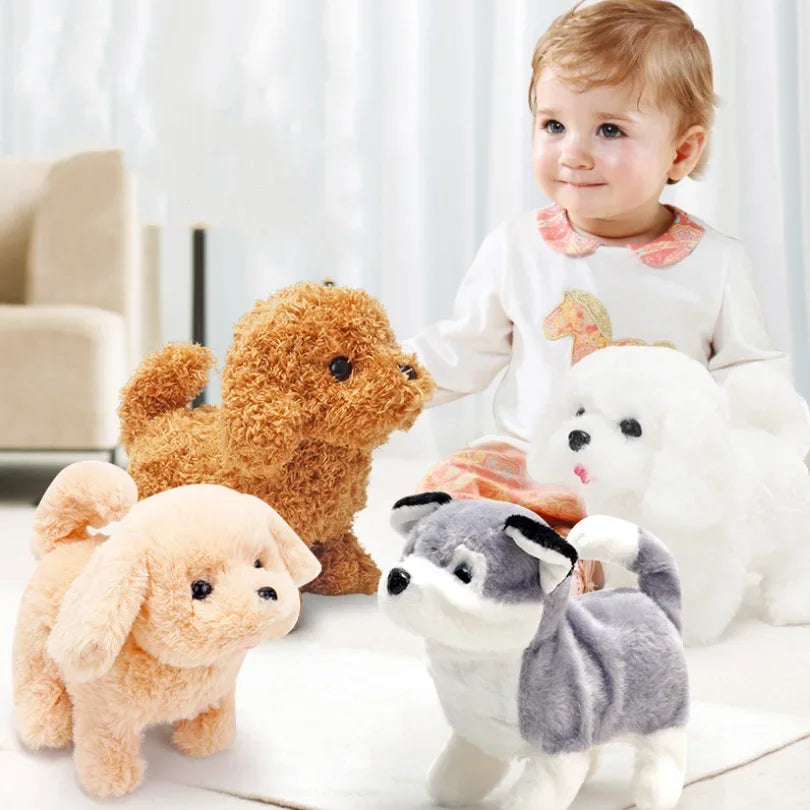 Electric Interactive Puppy Plush Toy: Cute Dog Robot for Kids Birthday Gift  petlums.com   