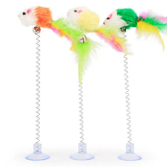 Colorful Interactive Cat Toy with Bell & Feather - Engaging & Fun for Your Feline Companion