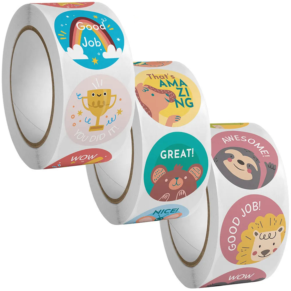 Cute Cartoon Animals Reward Stickers for Kids: Vibrant Designs, Multi-Purpose Fun  petlums.com   