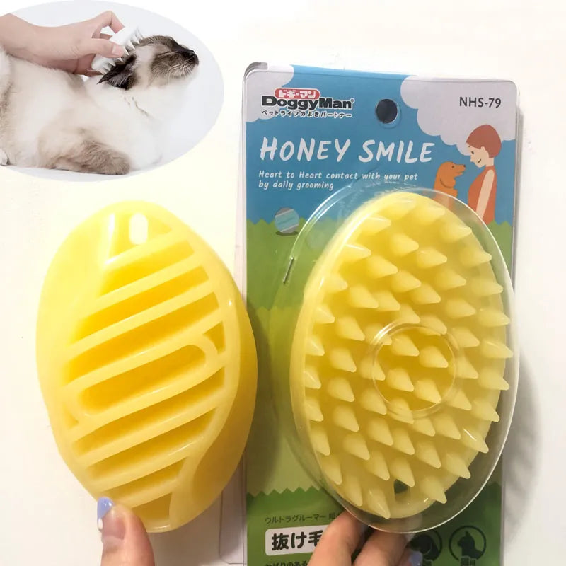 Pet Massage Brush & Cat Dog Grooming Tool Kit: Soft Silicone Bristles - Shop Now  petlums.com   