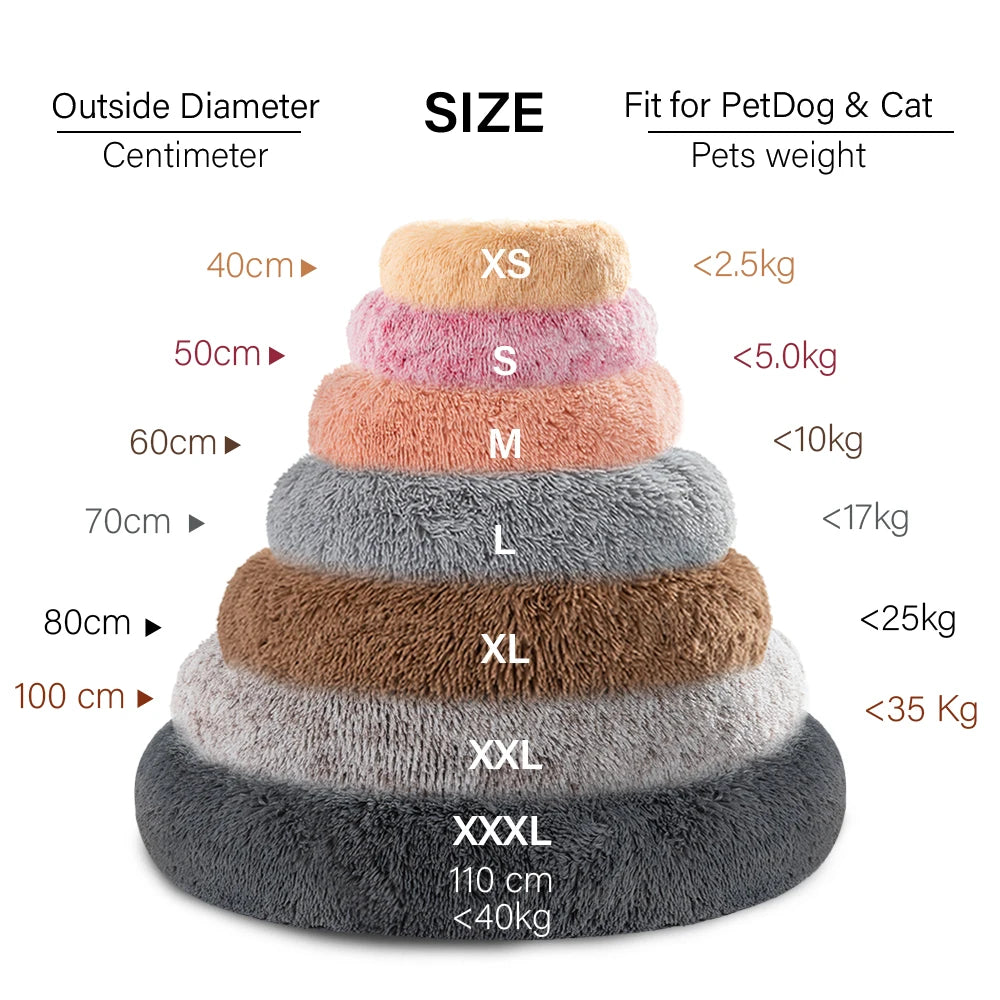 King Luxe Plush Dog Bed: Cozy Round Bed for Pets, Various Colors, Breathable Material  petlums.com   