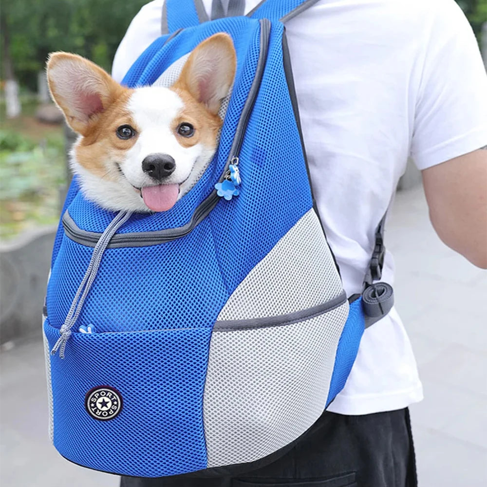 Dog Backpack Carrier: Portable Breathable Outdoor Travel Bag  petlums.com   