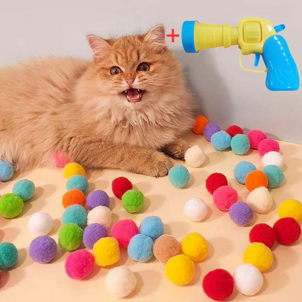 Launch Interactive Cat Toy: Fluffy Plush Ball for Entertaining Kittens  petlums.com   