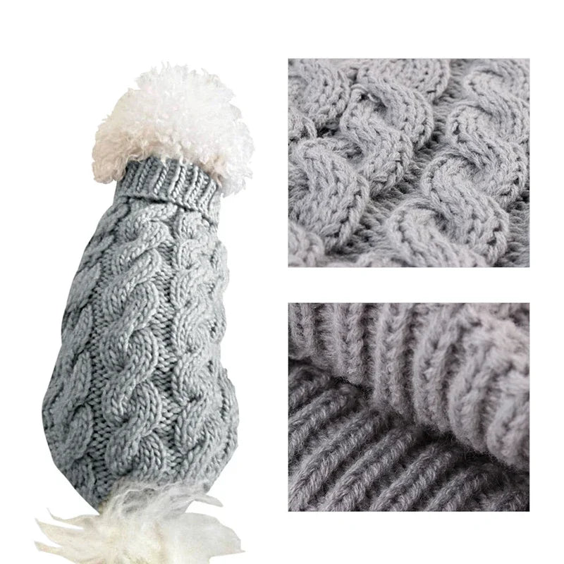 Winter Pet Sweater: Stylish High Collar Solid Color Design - XS to XL  petlums.com   