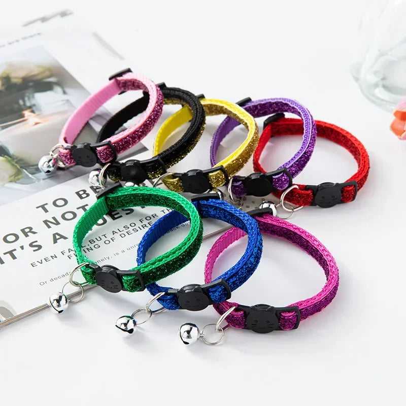 Reflective Cat Collar with Breakaway Safety Clasp & Bell Decoration  petlums.com   