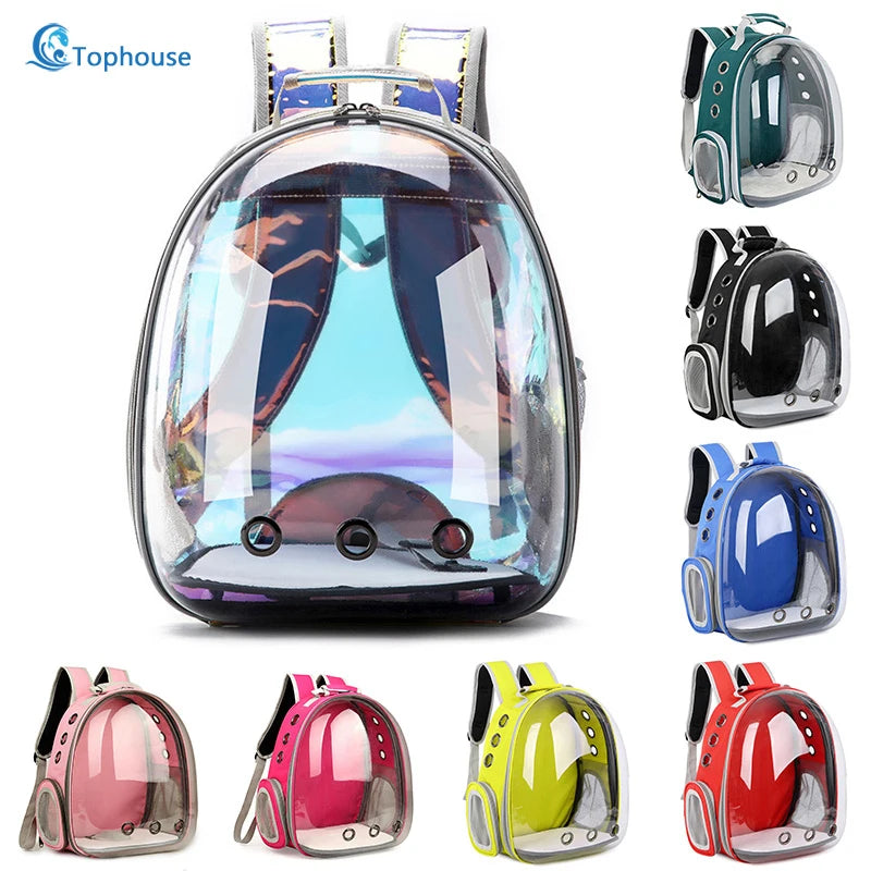 Breathable Cat & Dog Travel Backpack with Transparent Space  petlums.com   