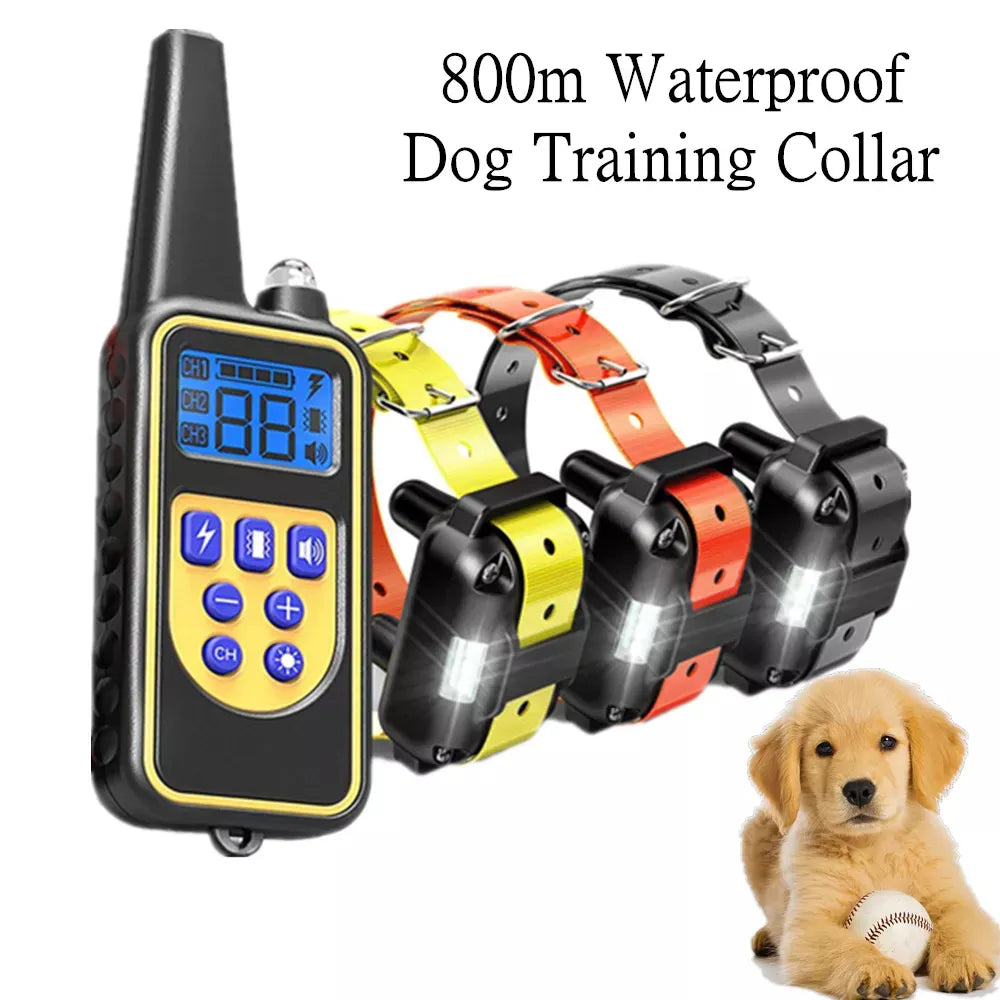 Electric Dog Training Collar with Remote Control - Waterproof Anti Barking Device.  petlums.com   