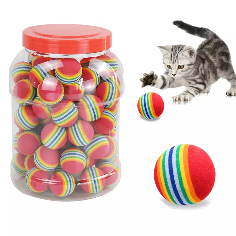 Rainbow Interactive Pet Toy Ball for Cats and Dogs - Fun and Durable Chew Training Toy  petlums.com   