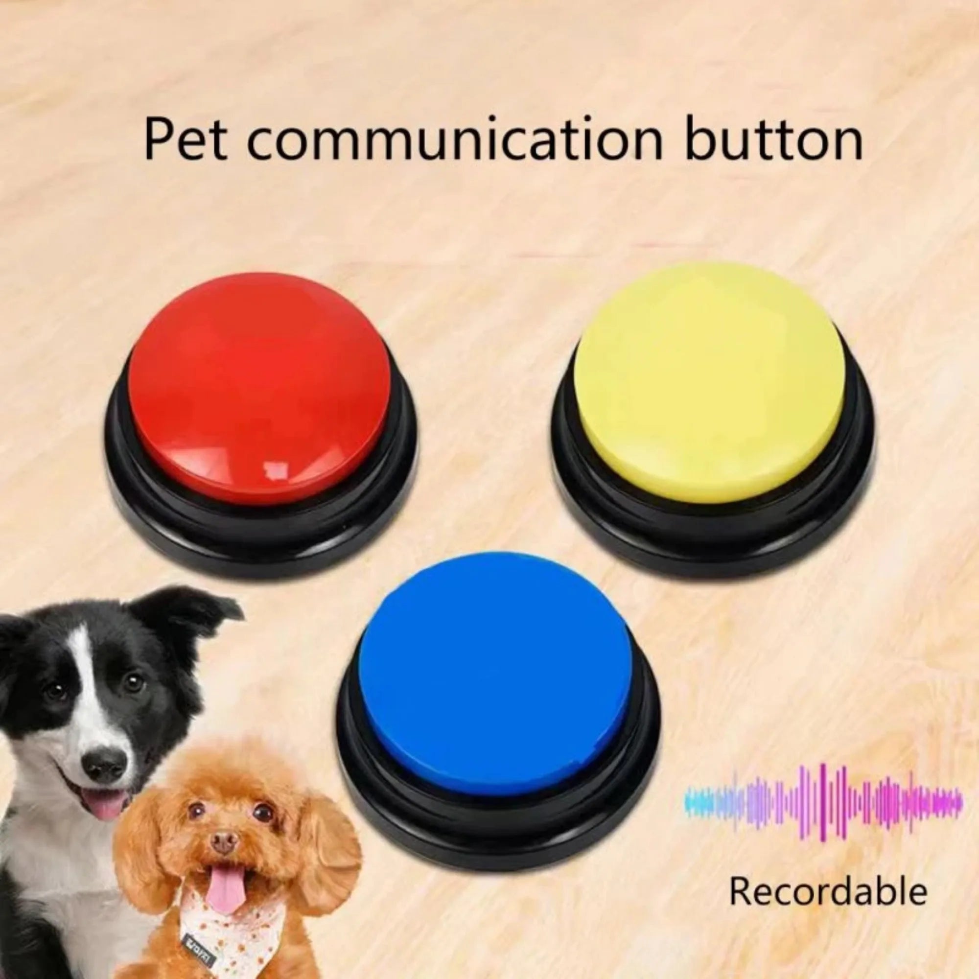 Pet Training Communication Buttons: Clear Sound Buzzer for Funny Talking  petlums.com   