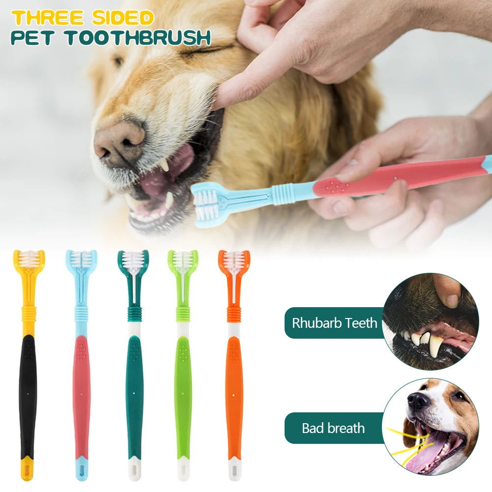 Three-Head Pet Toothbrush for Bad Breath Teeth Care  petlums.com   