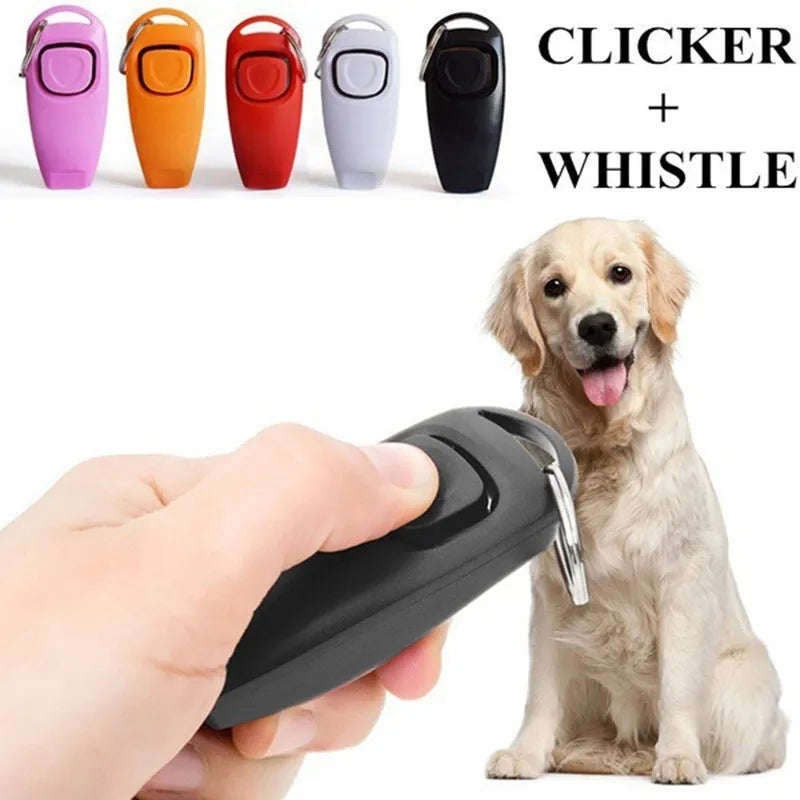 Dog Training Clicker Whistle Stop Barking Aid Tool with Key Ring  petlums.com   
