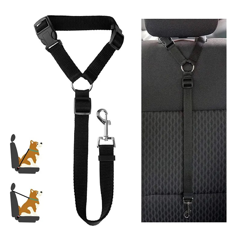 Adjustable Nylon Dog Harness & Car Seat Belt Set: Enhance Safety & Comfort  petlums.com   