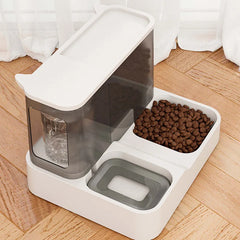 Large Cat Feeder Water Dispenser Wet Dry Separation Dog Food Bowl