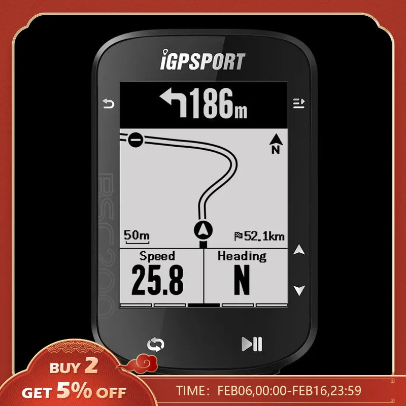 IGPSPORT BSC200 GPS Bicycle Computer: Wireless Speedometer Route Navigation ANT + Bluetooth Accessories  My Store   