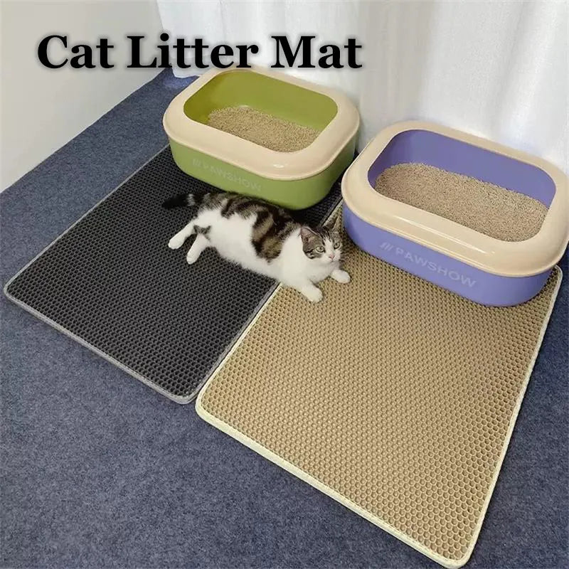 Waterproof Double Layer Cat Litter Mat: Clean, Non-slip, Washable Bed Mats  petlums.com   