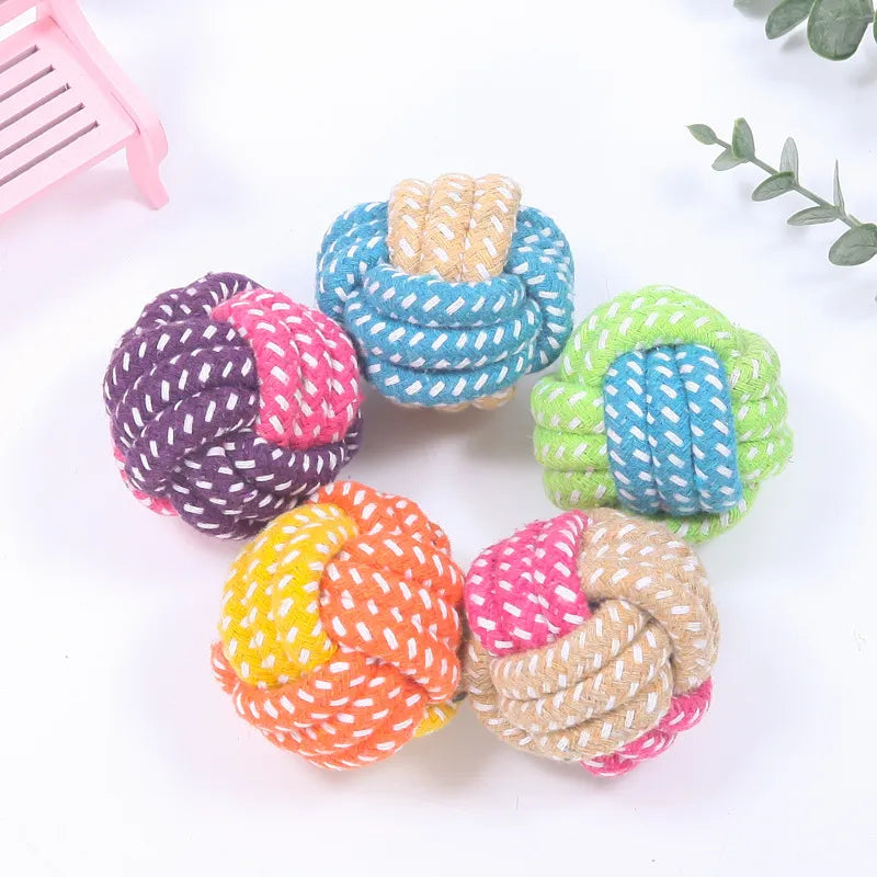 Cotton Rope Dog Toy: Colorful Teething Chew for Small Medium Dogs  petlums.com   