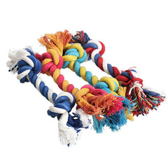 Cotton Braided Bone Rope Chew Toy for Pet Dogs - Random Color