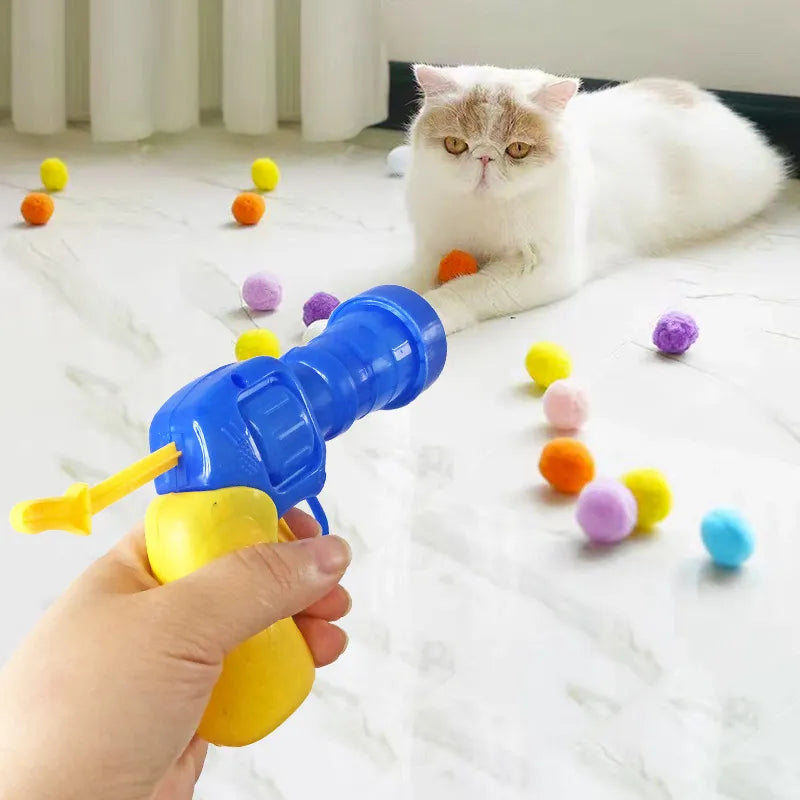 Launch Interactive Cat Toy: Fluffy Plush Ball for Entertaining Kittens  petlums.com   