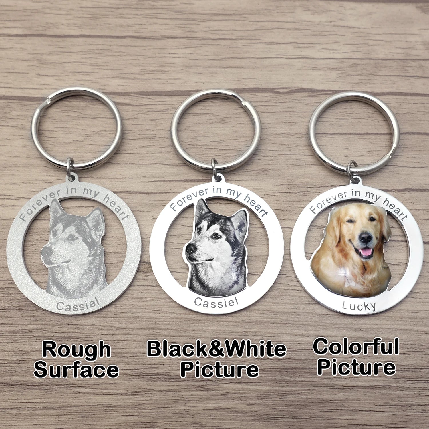 Custom Pet Portrait Engraved Keychain: Personalized Memorial Photo Gift  petlums.com   