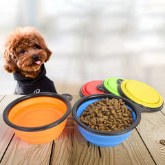 Large Collapsible Silicone Dog Bowl: Portable Pet Feeder for Outdoor Travel