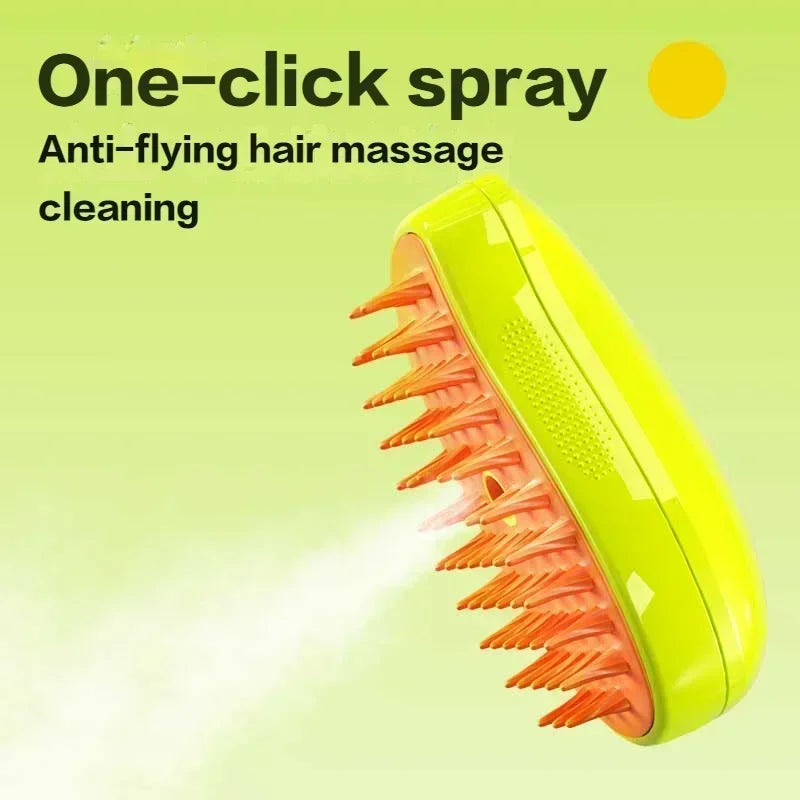Steamy Cat Brush: Electric Spray Hair Grooming & Massage Tool  My Store   