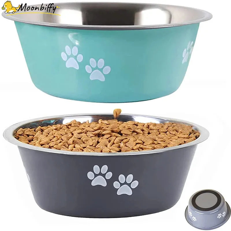 Non-slip Stainless Steel Dog Bowls - Durable Pet Feeder Accessories  petlums.com   