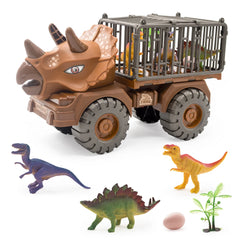 Dinosaur Truck Transporter Toy: Educational ABS Plastic Kids Play Set