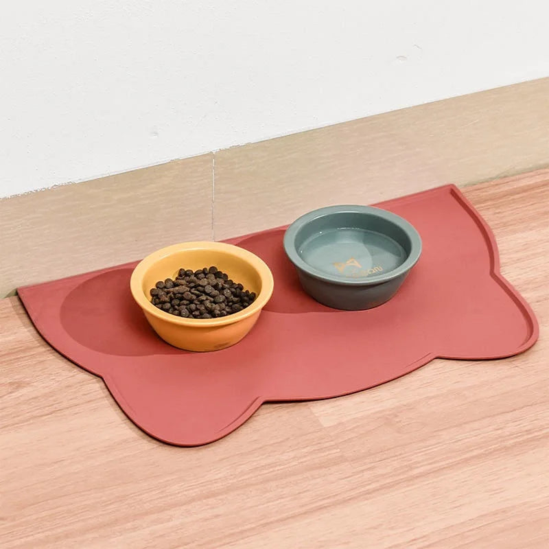 Silicone Pet Feeding Mat Non-Stick Waterproof Food Pad Puppy Tray Placemat  petlums.com   