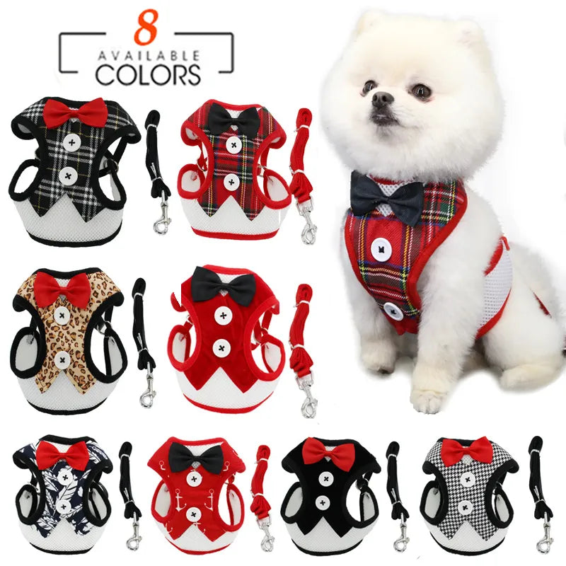 Elegant Bow Christmas Pet Harness for Small Medium Dogs & Cats  petlums.com   