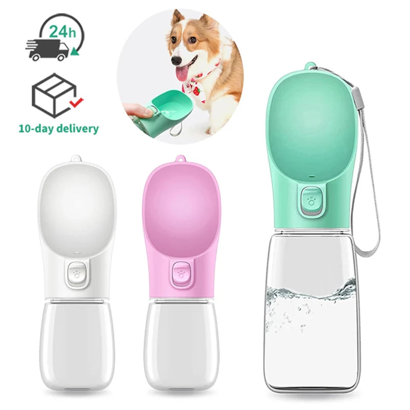 Portable Pet Water Bottle for Outdoor Dog Walking and Travel - Leak Proof & Multi-Functional  petlums.com   