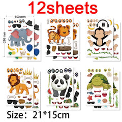 Create Your Own Animal Faces Stickers Set - Fun Craft Party Favors & DIY Game
