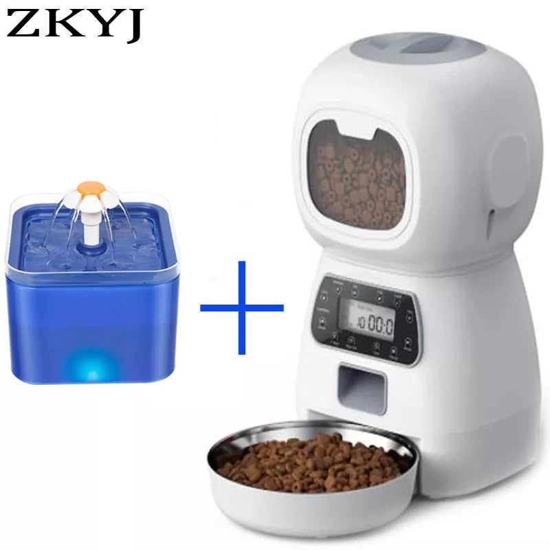 Smart Pet Feeder Bowl with Water Fountain: Programmable, WiFi Enabled, Large Capacity  petlums.com   