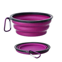 Large Collapsible Silicone Dog Bowl: Portable Travel Feeder & Toy
