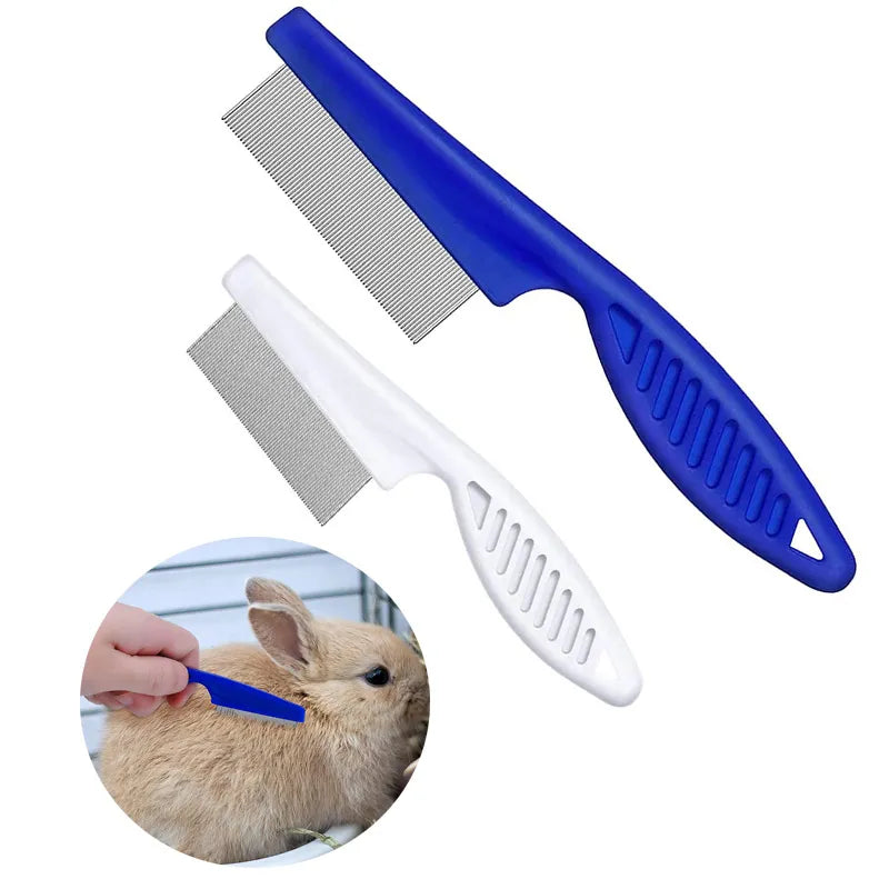Rabbit Grooming Brush: Stainless Steel Pet Hair Remover Flea Comb for Small Animals  petlums.com   