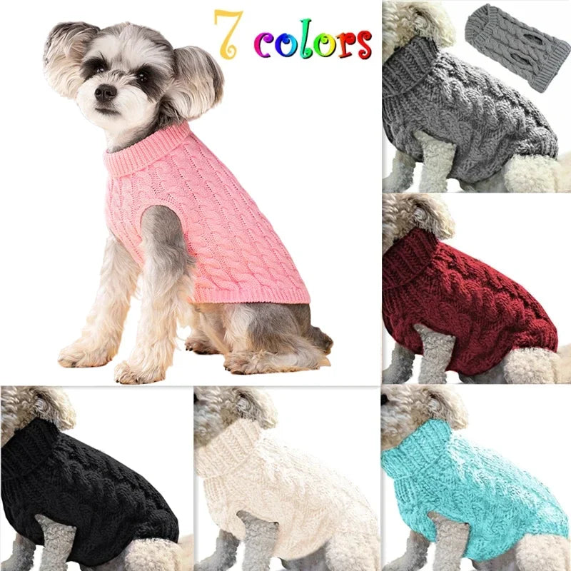 Cozy Knitted Pet Sweater: Stylish Winter Outfit for Small Dogs & Cats  petlums.com   
