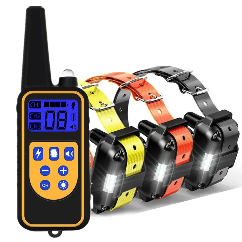 800m Waterproof Anti Bark Dog Training Collar with Remote Control  petlums.com   