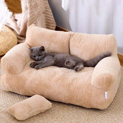 Luxury Winter Cat Bed Sofa for Small Dogs & Cats: Cozy Plush Nest
