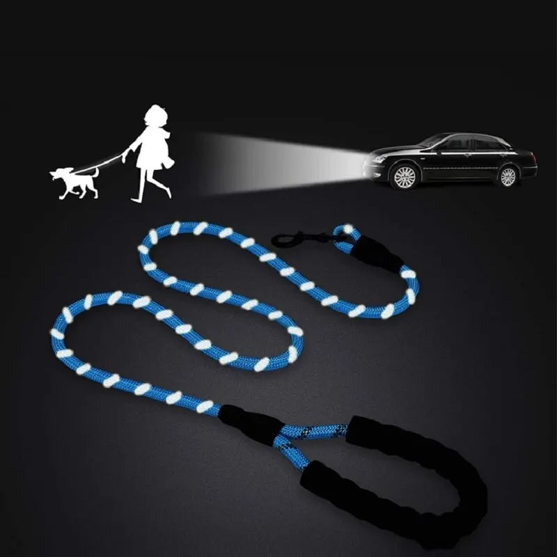 Reflective Dog Walking Belt with Nylon Traction Rope - Night Safety  petlums.com   