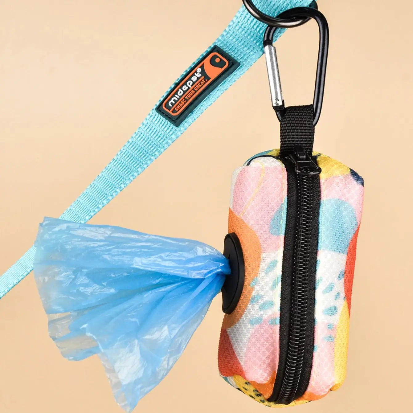Abstract Designer Print Pet Poop Bag Dispenser: Stylish Holder & Leash Attachment  petlums.com   